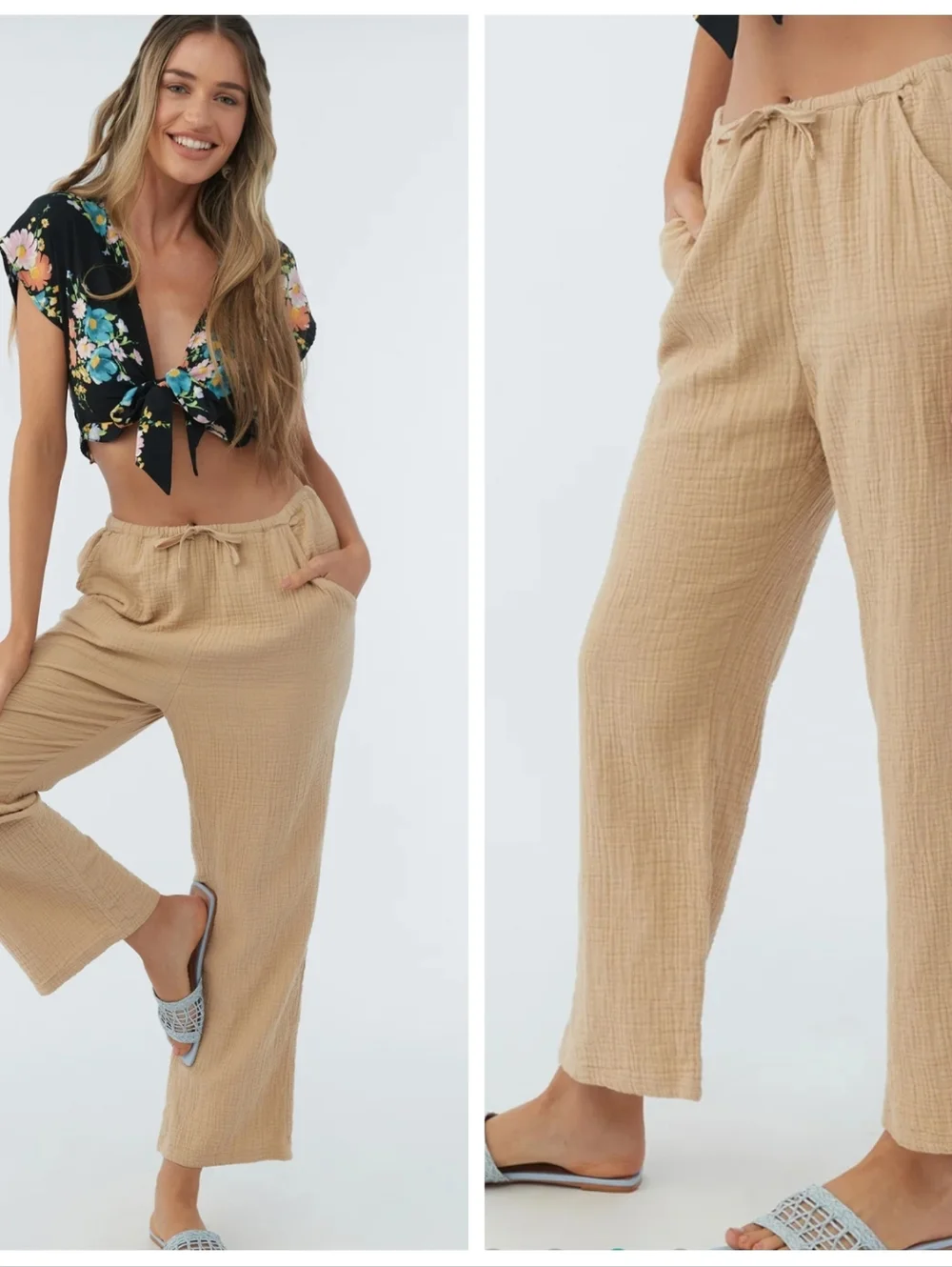 NWT O'Neill Brenda Gauze Beach Pants 